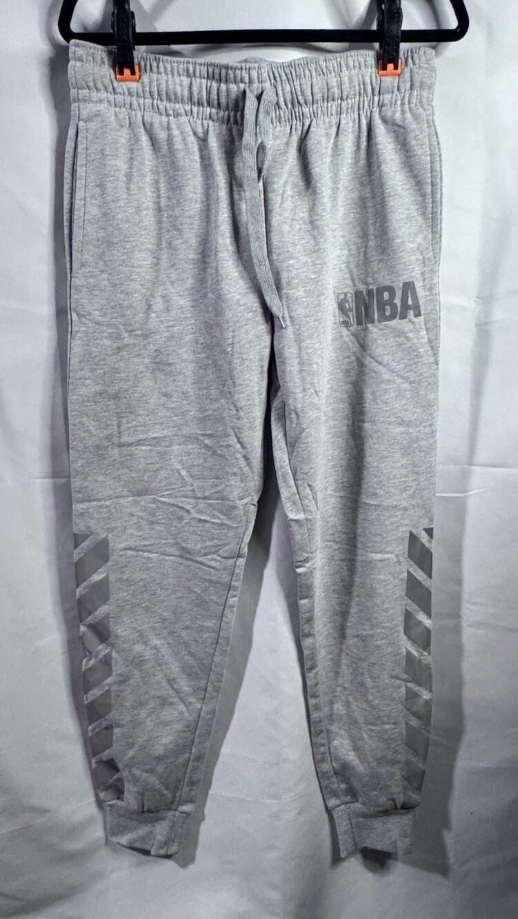NBA Authentic Basketball Athletic Sweatpants Fleece Joggers Mens Small Gray